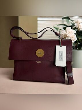 NWT Lia Numa Italian pebbled leather top handle bag